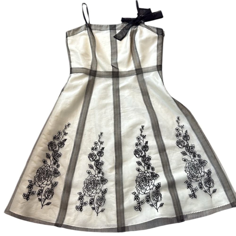 Gabriella Skye New York Cream &‎ Black Lace Formal Dress Size 10 Vintage